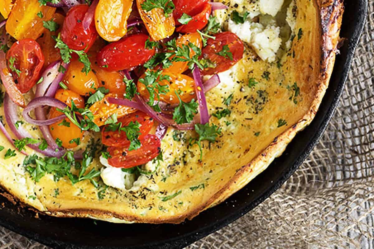 Tomato and Goat Cheese Dutch Baby Seasons and Suppers