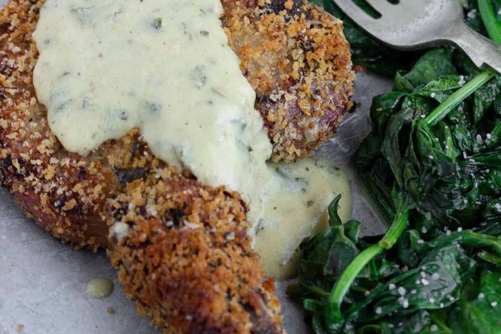 baked breaded pork chops with mustard sauce