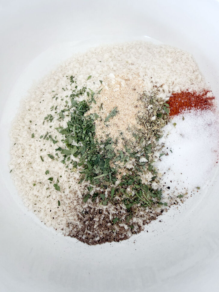 Panko breading ingredients in a bowl.