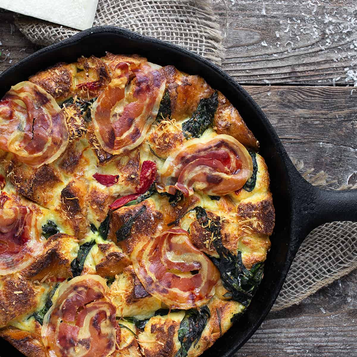 Parmesan Pancetta Bread Pudding Seasons and Suppers