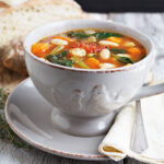 provencal vegetable soup in soup bowl