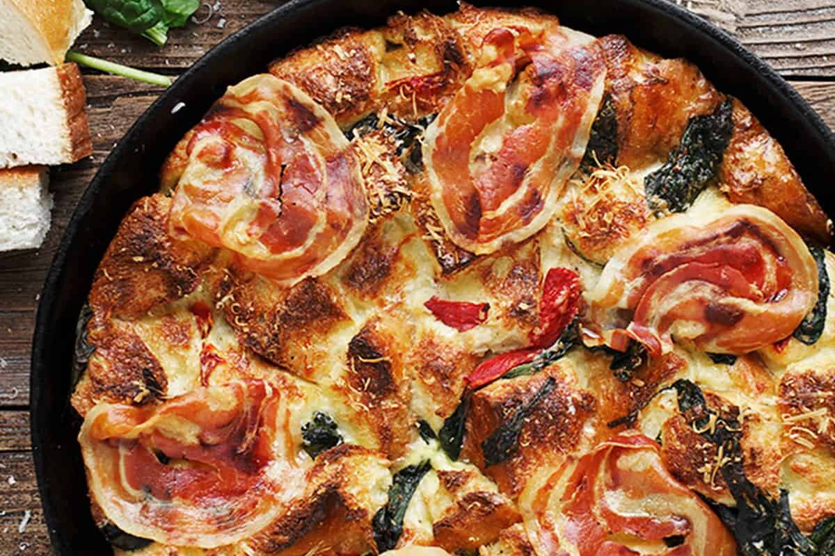 Parmesan Pancetta Bread Pudding Seasons and Suppers