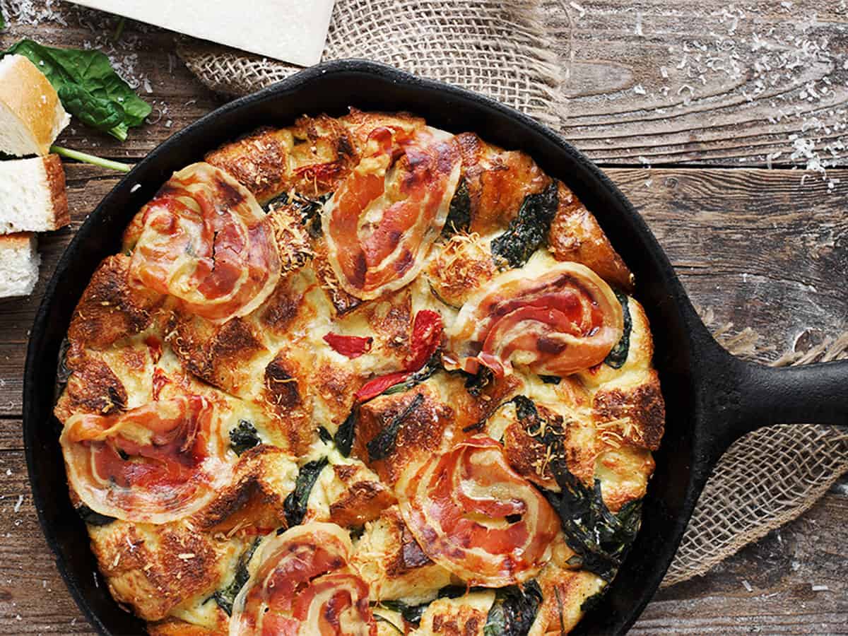 Parmesan Pancetta Bread Pudding Seasons and Suppers