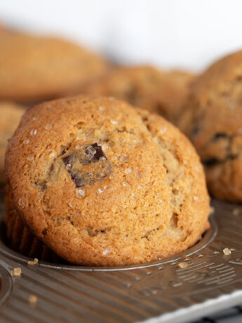 chunky monkey muffins in muffin tin