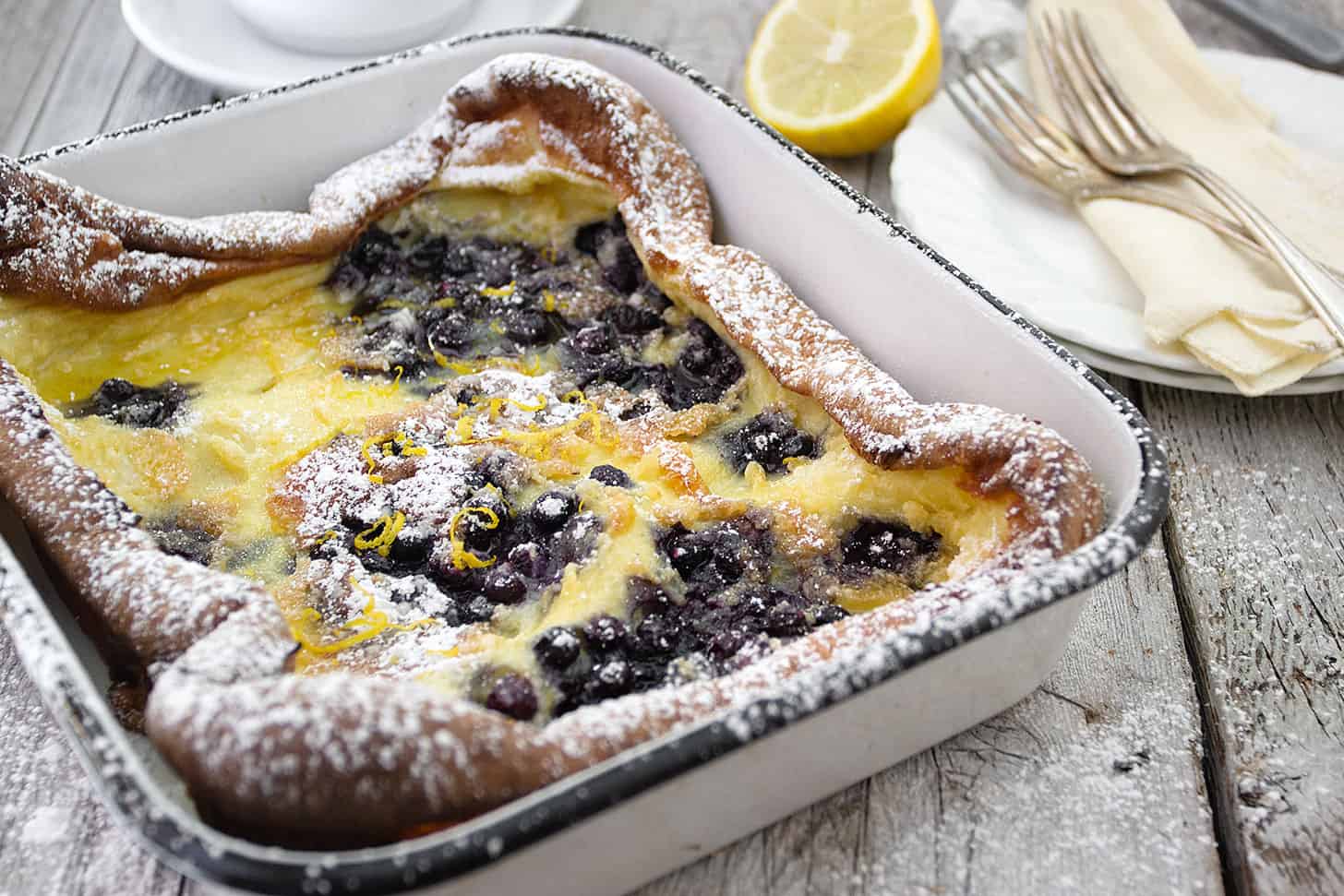 Finnish pannukakka in baking dish