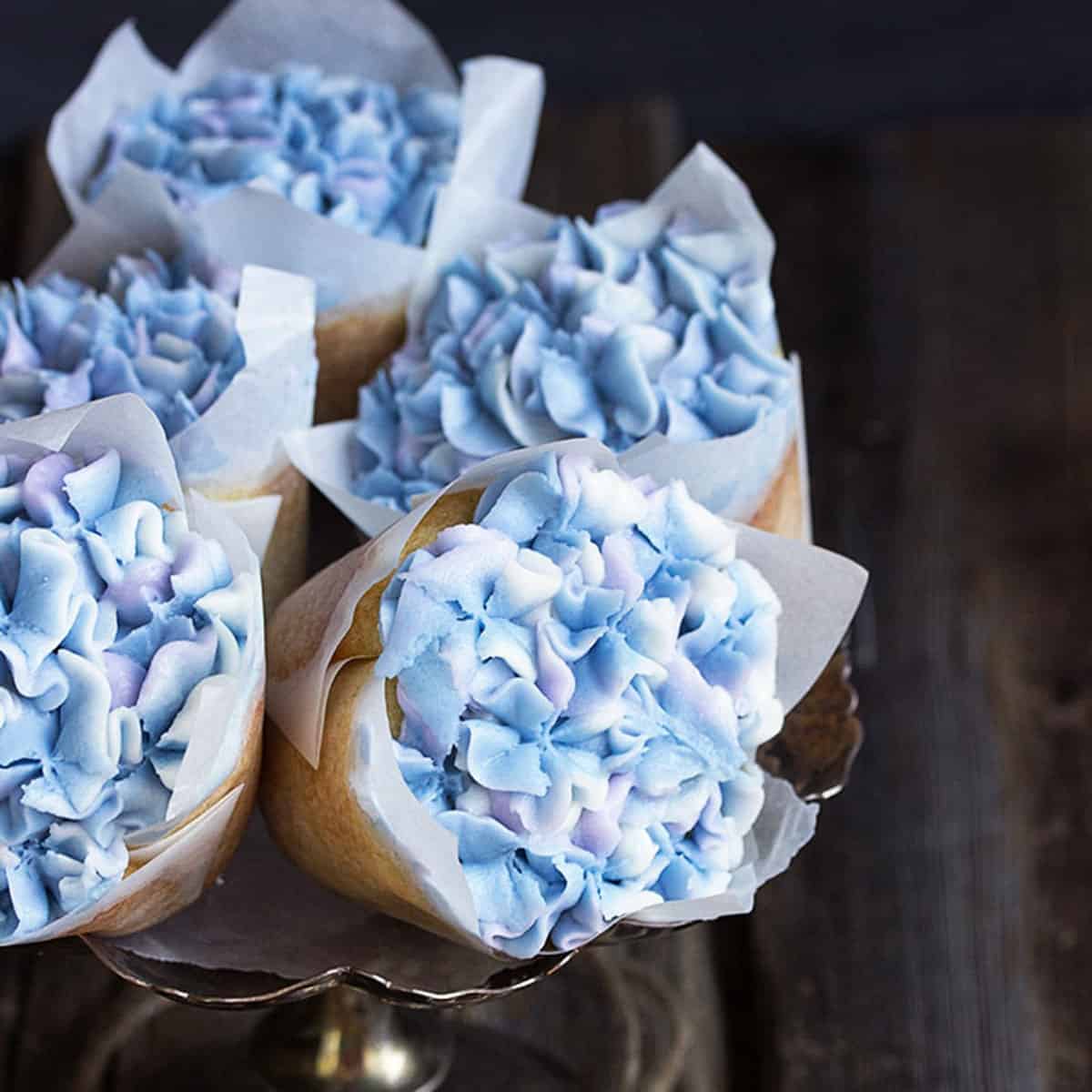 Hydrangea Cupcakes Seasons and Suppers