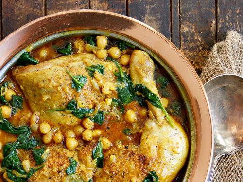 Indian Spiced Chicken With Chickpeas And Spinach