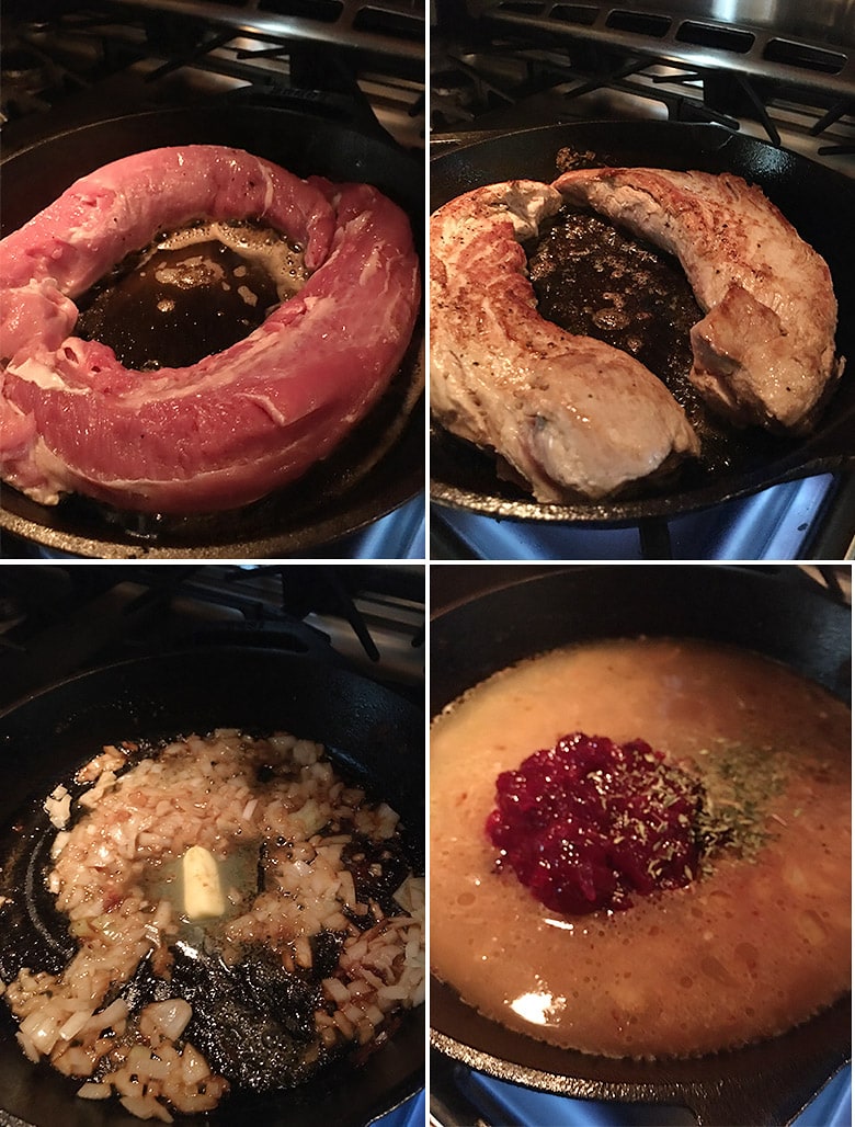 process of making cranberry balsamic pork