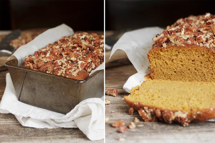 Sweet Potato Bread with Sweet and Spicy Pecans