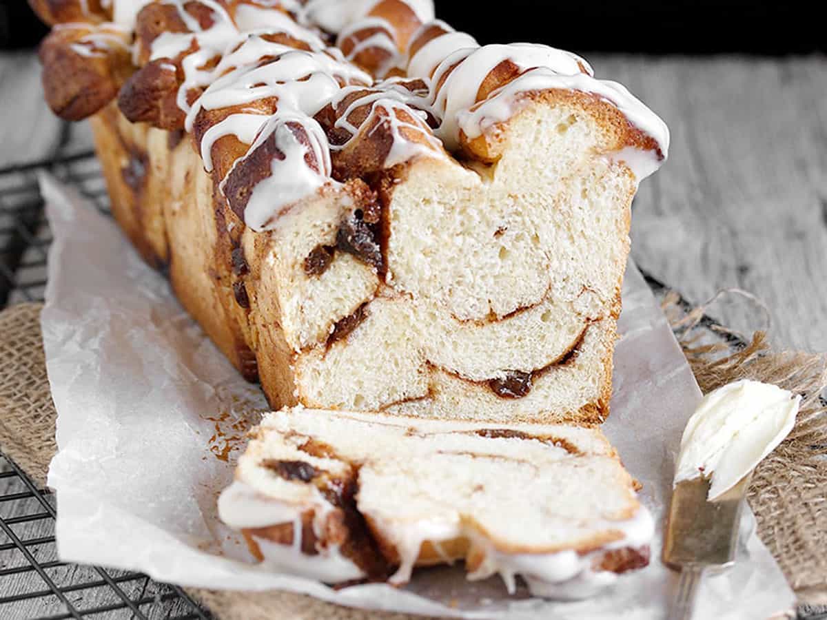 cinnamon cobblestone bread sliced