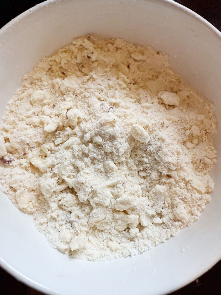 Crust after cutting the butter into the dry ingredients.