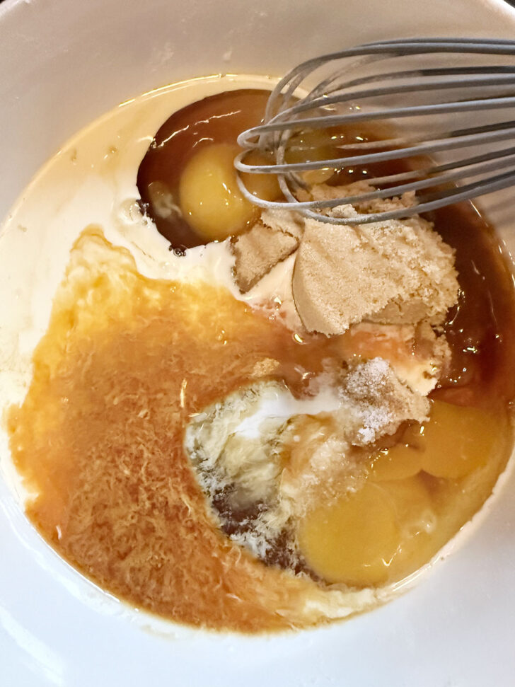 Filling ingredients in a bowl.