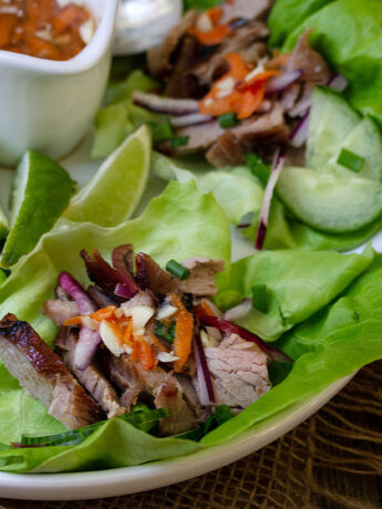 Vietnamese lettuce wrap on plate