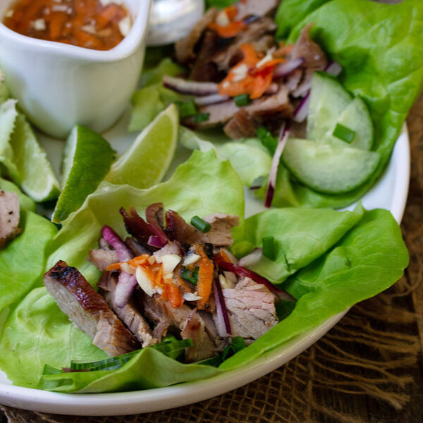 Vietnamese lettuce wrap on plate
