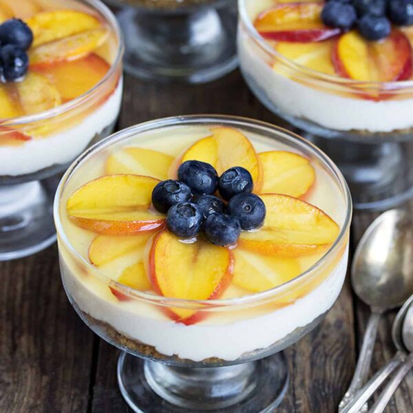 peach cheesecake cups