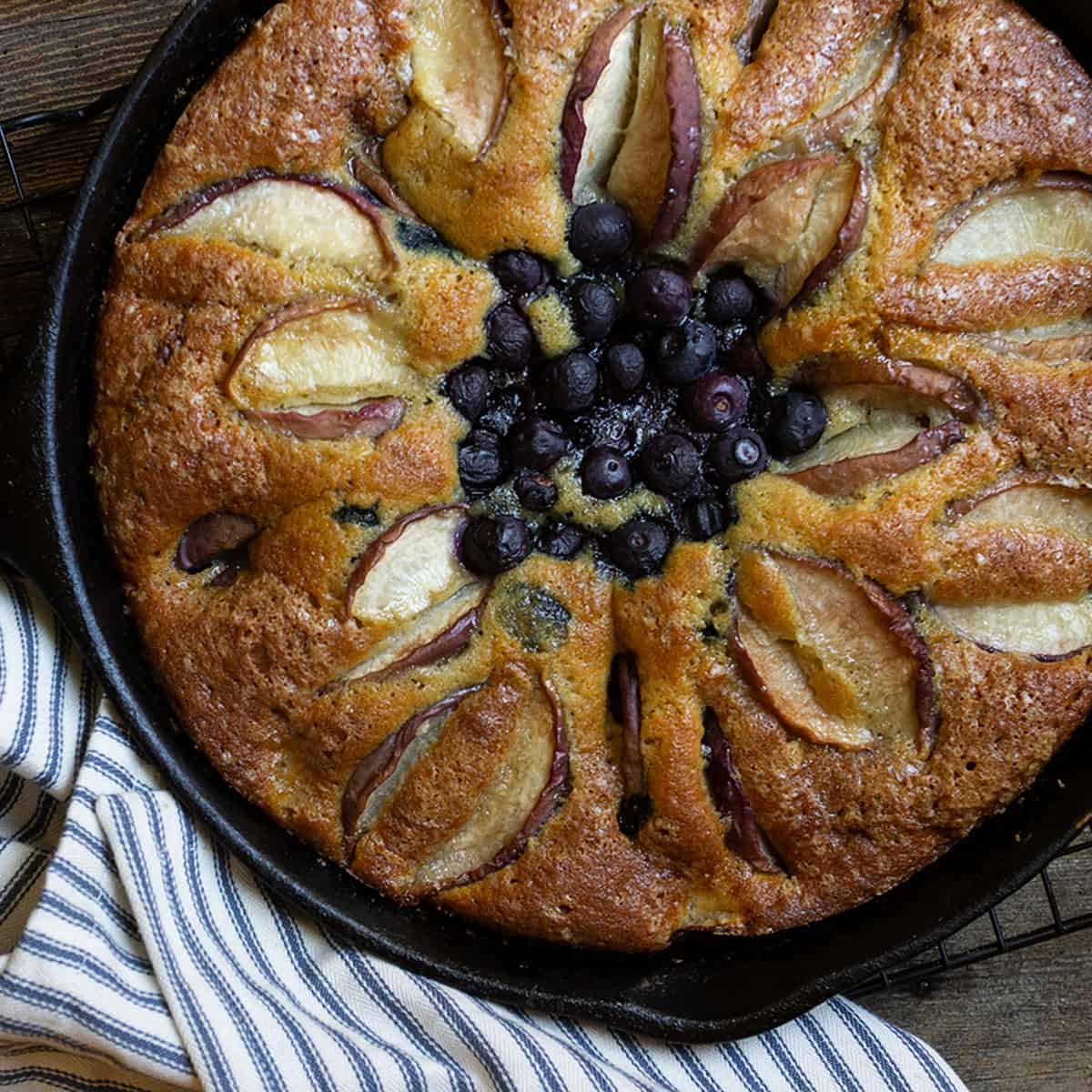 Blueberry Peach Skillet Cake