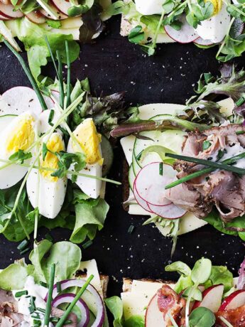 open faced Danish sandwiches