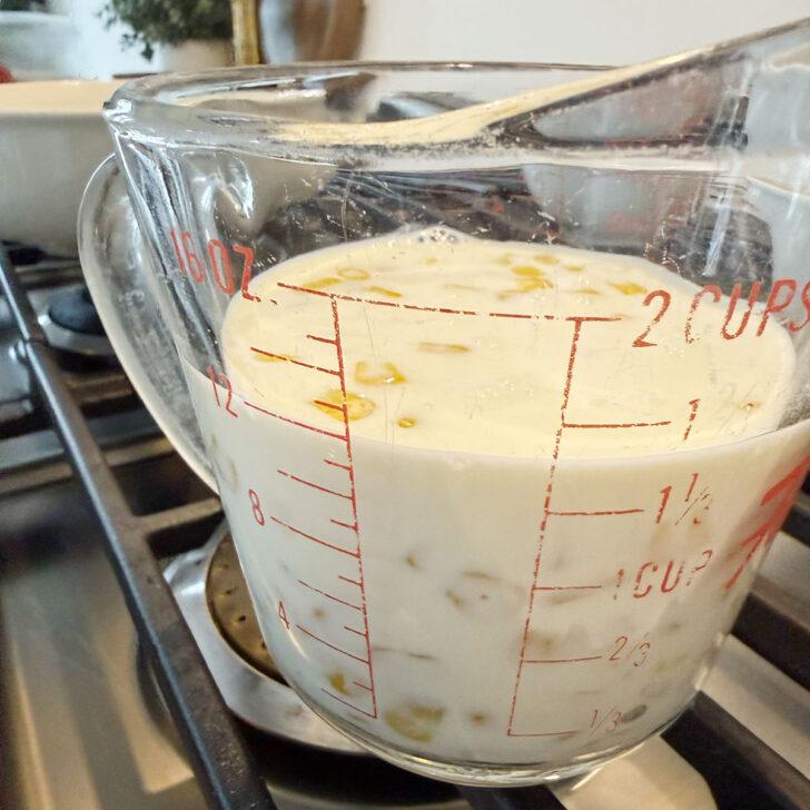 Cream added to the 1 1/2 cup level.