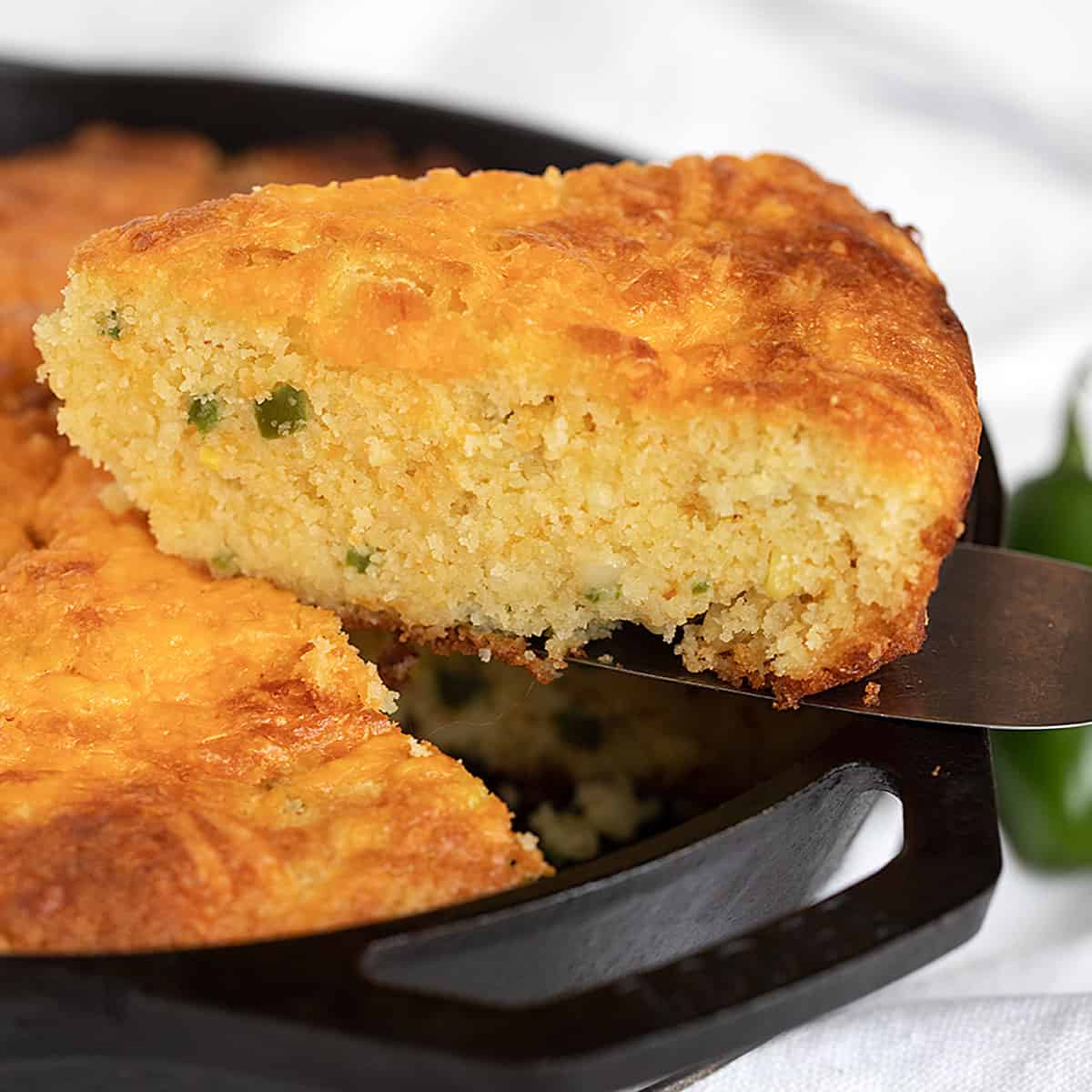 Cast Iron Skillet Jalapeño Cornbread - Seasons and Suppers