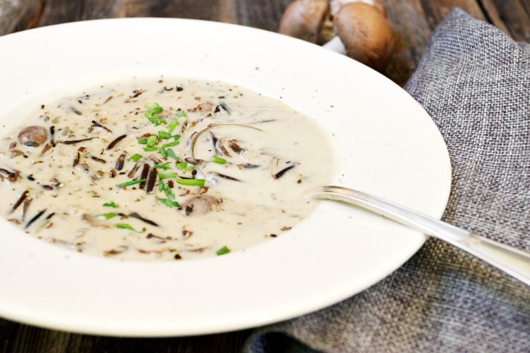 Wild Rice and Mushroom Soup with Maple Syrup