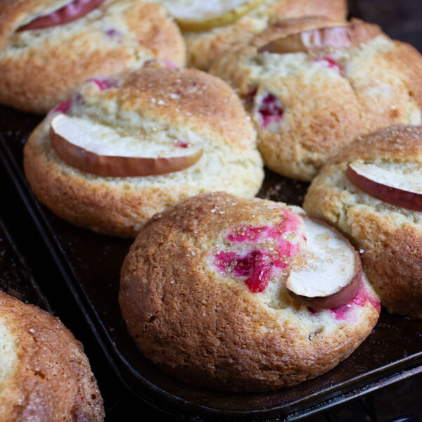 cranberry muffins in muffin tins