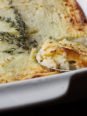 make ahead mashed potato casserole in casserole dish