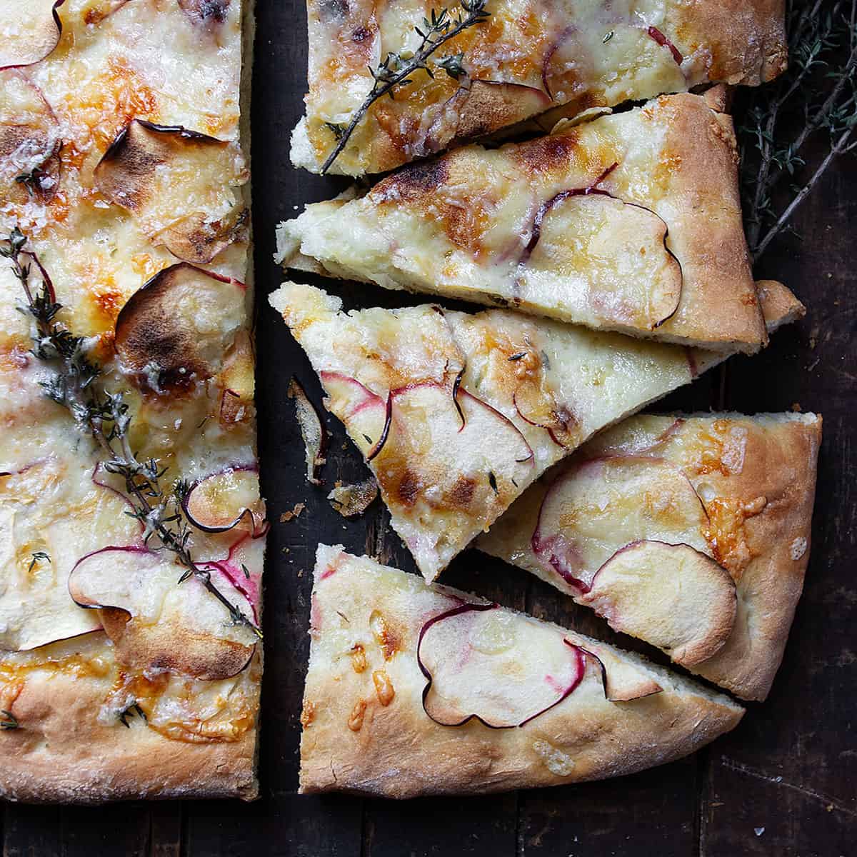 Aged Cheddar and Apple Focaccia