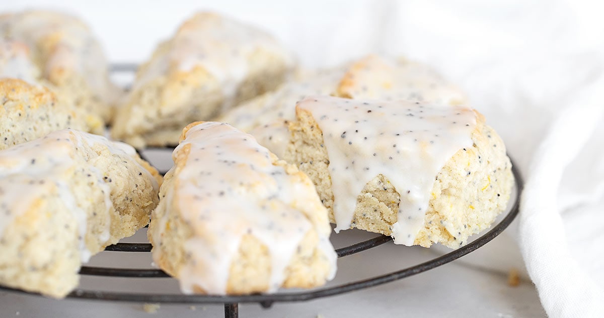 Glazed Lemon Poppy Seed Scones Seasons and Suppers