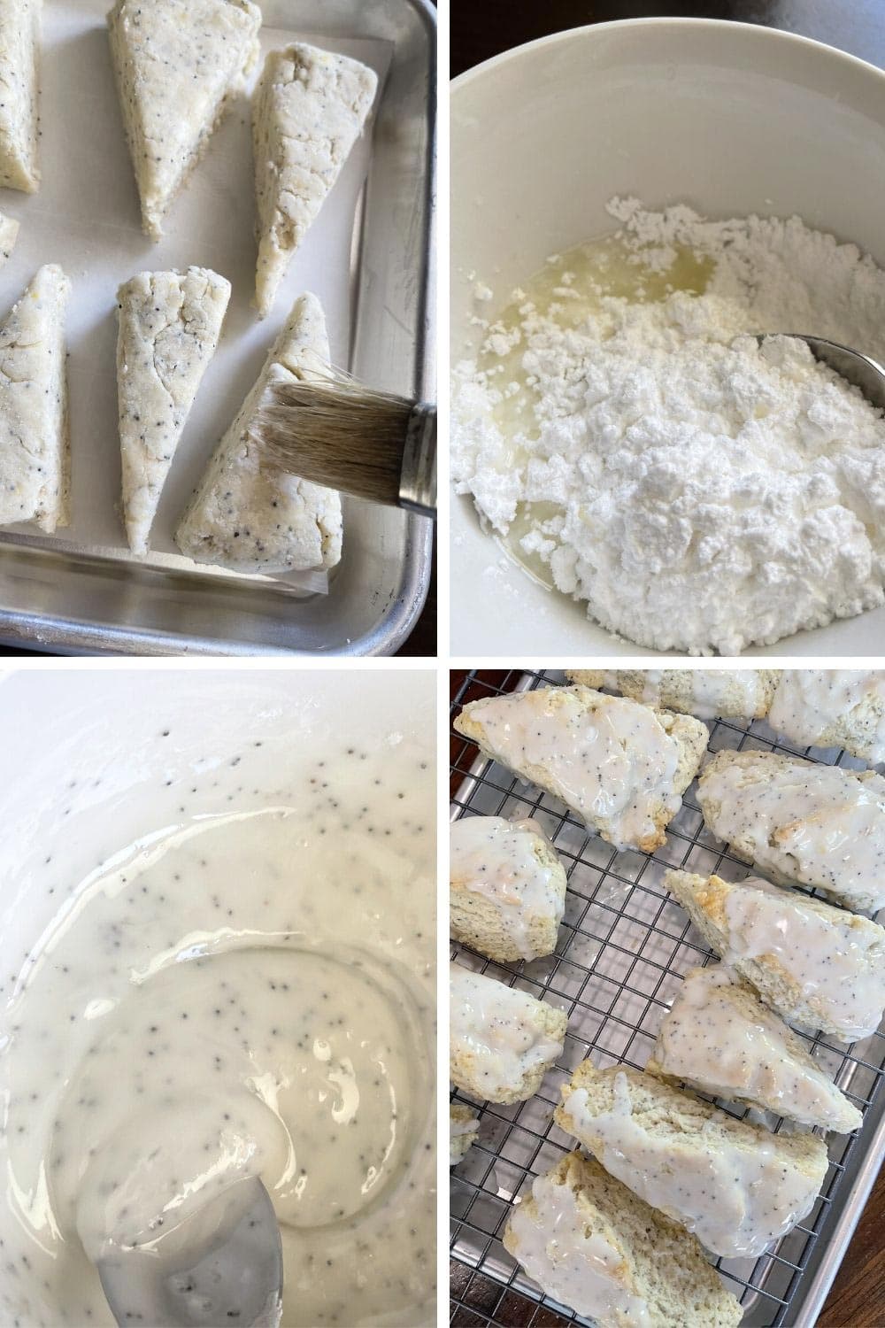 photo collage of steps to make lemon poppy seed scones 3