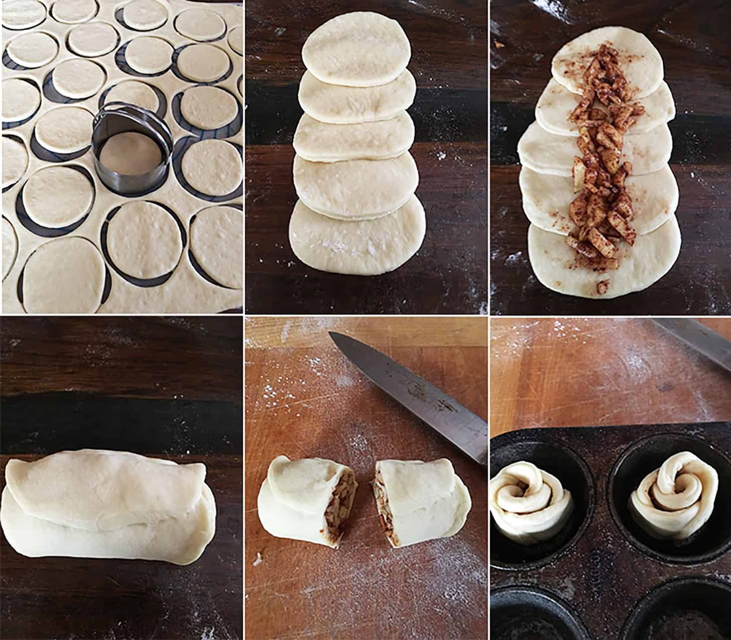 how to shape apple cinnamon buns