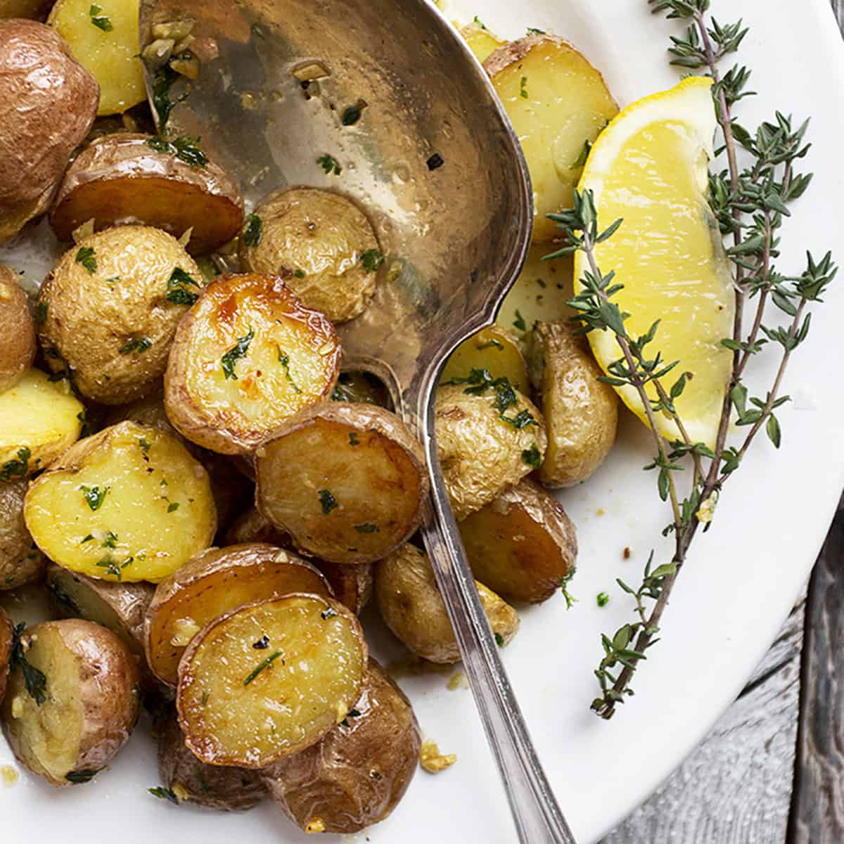 Garlic and Lemon Roasted Mini Potatoes Seasons and Suppers