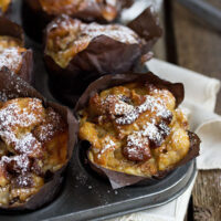 bread pudding muffins in muffin pan