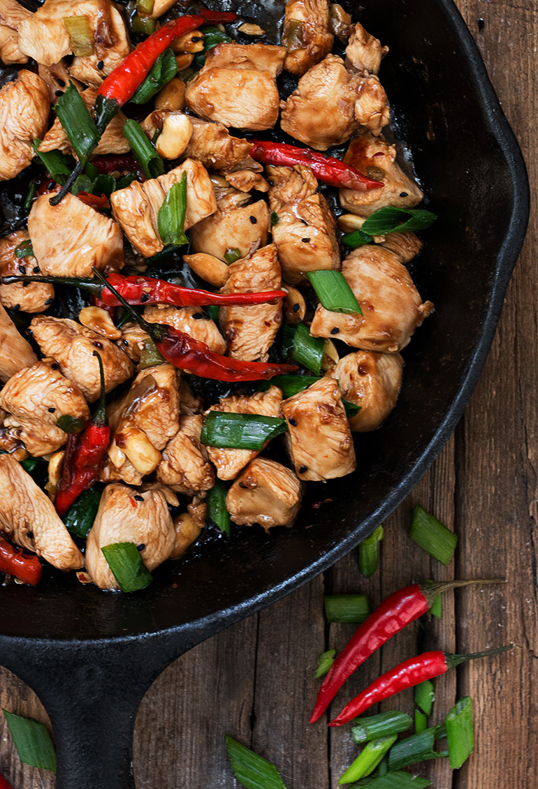 15 Minute Spicy Skillet Kung Pao Chicken