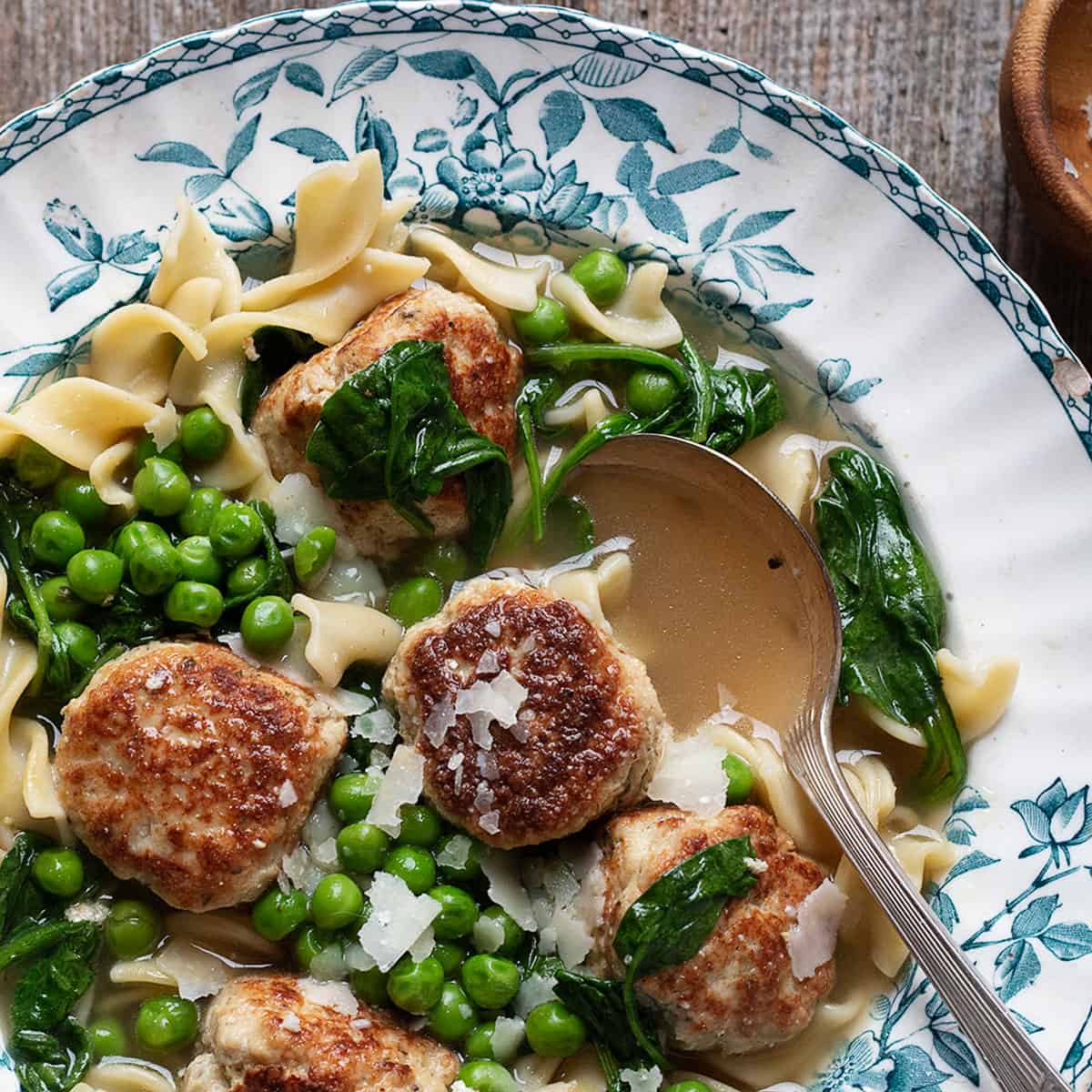 Pork Meatball Soup with Parmesan Broth