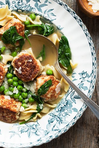Pork Meatball Soup with Parmesan Broth | Seasons and Suppers