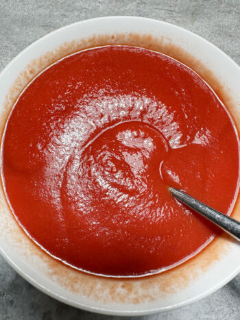tomato sauce mixed up in bowl