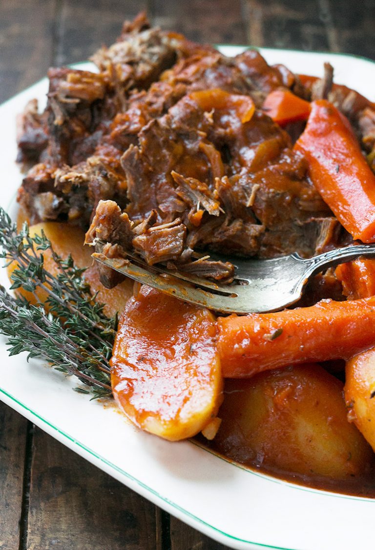 Slow Cooker Tangy Tomato Pot Roast Seasons and Suppers