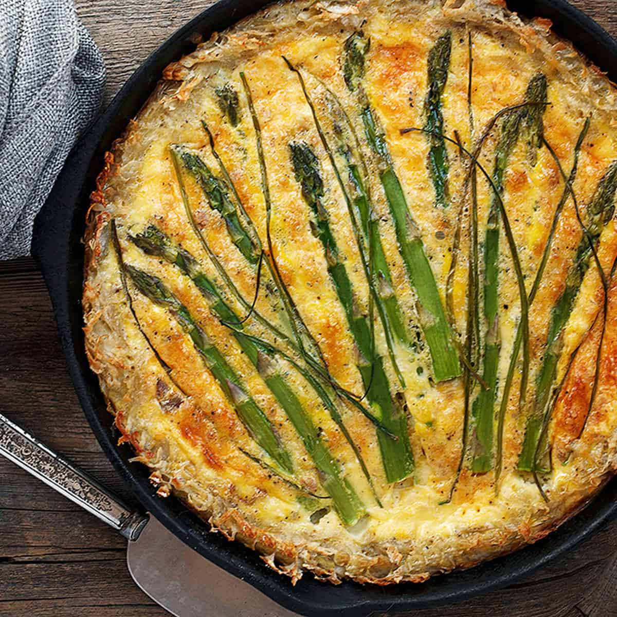 Hash Brown Crust Asparagus Quiche Seasons and Suppers