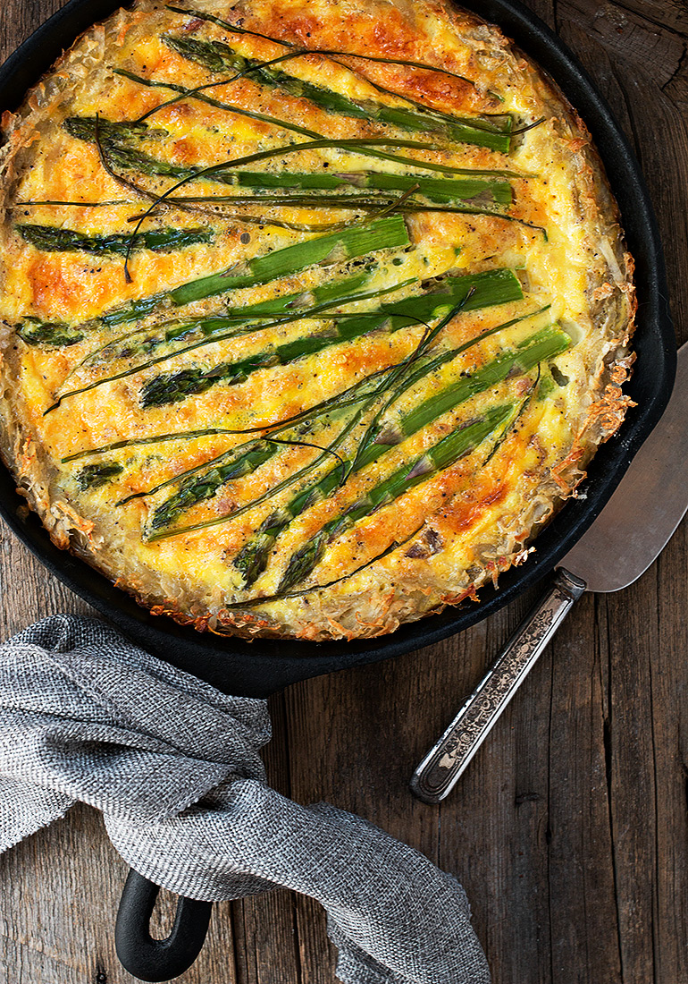 Hashbrown Crust Asparagus Quiche Seasons and Suppers