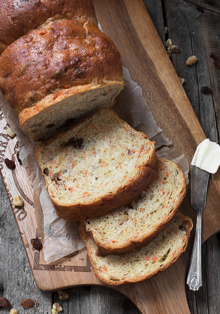 Carrot Raisin Walnut Yeast Bread