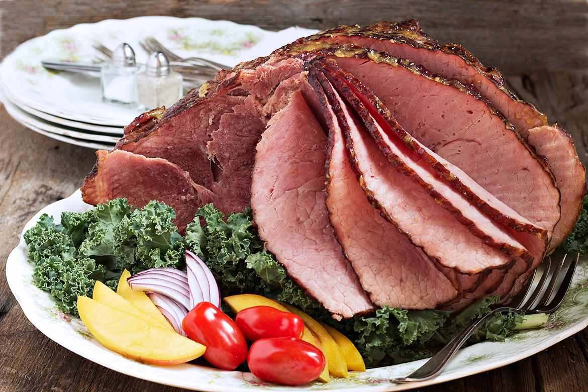 Mango Mustard Glazed Spiral Ham