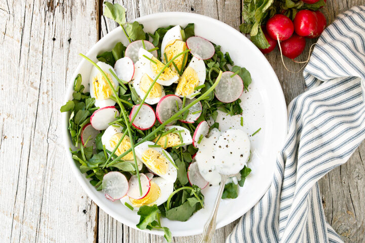 Watercress and Egg Salad with Yogurt Dressing
