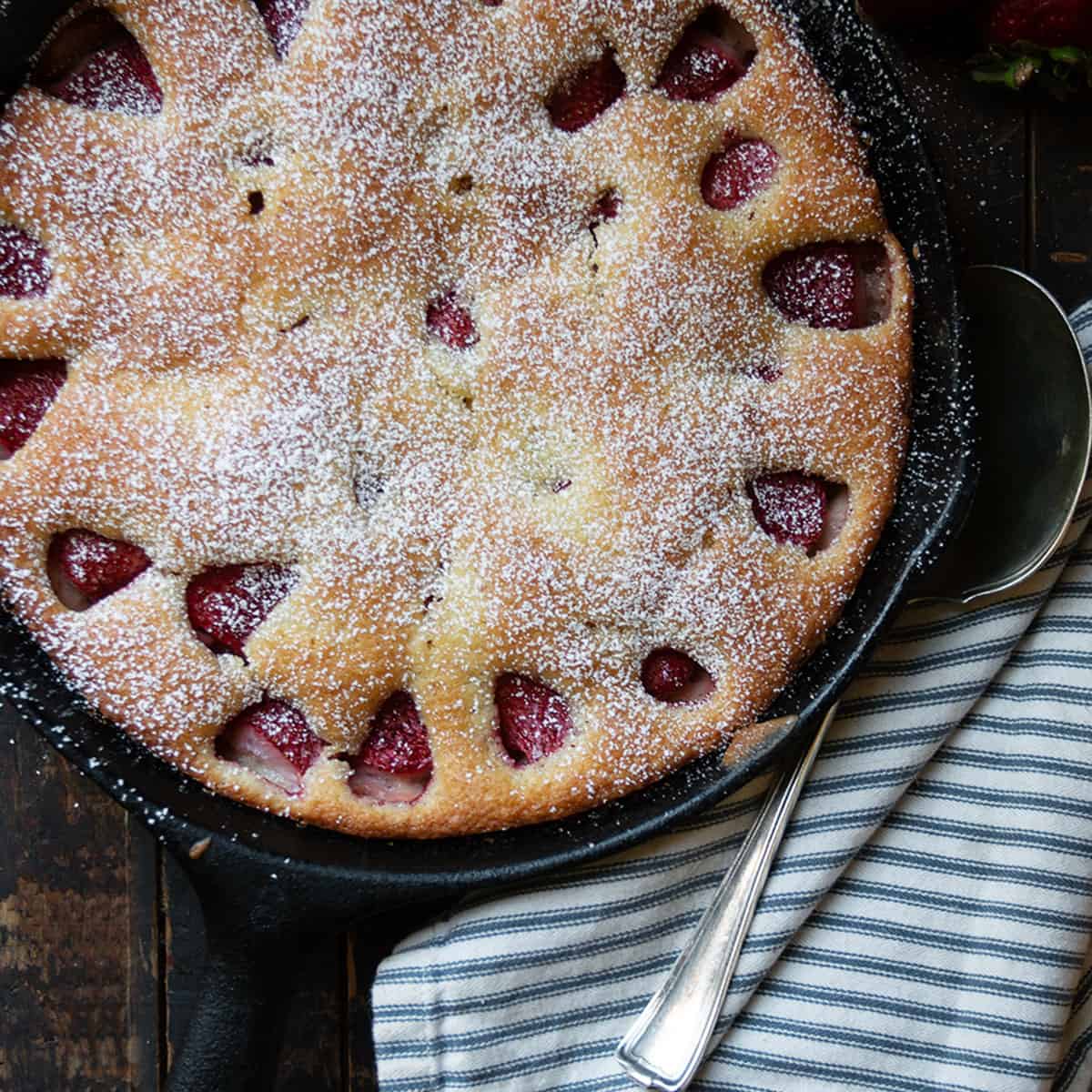 Skillet Strawberry Buttermilk Cake