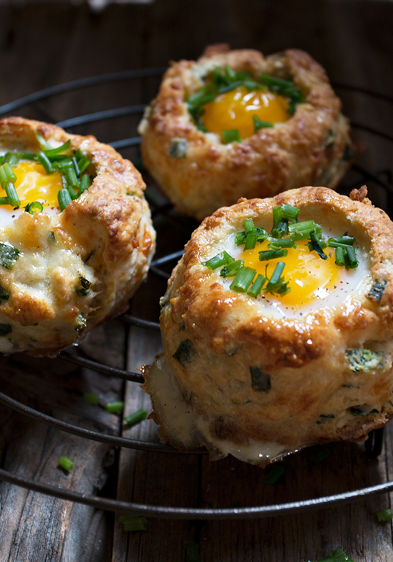 Cheddar Chive and Egg Buttermilk Biscuits