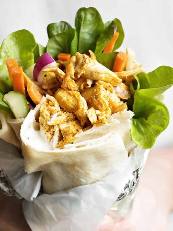 shawarma wrap held in hands