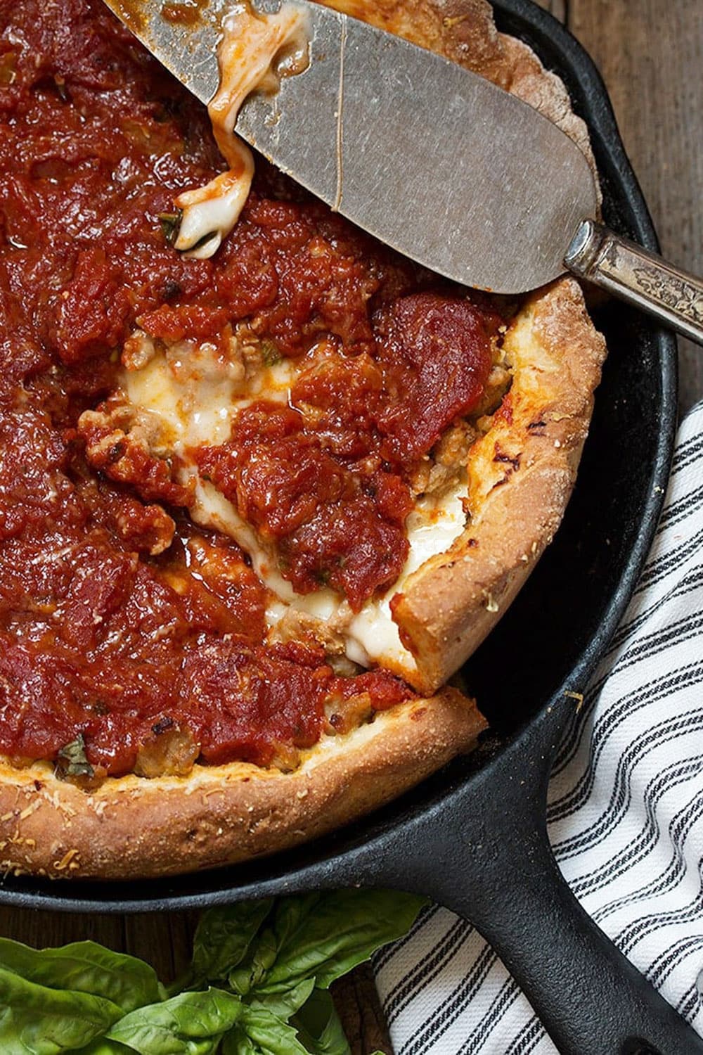 Cast Iron Deep Dish Pizza - Suzie The Foodie