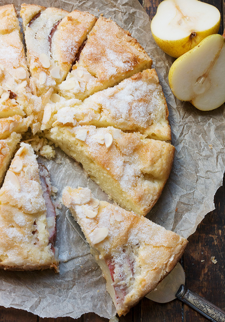 French Pear Cake with Creme Fraiche