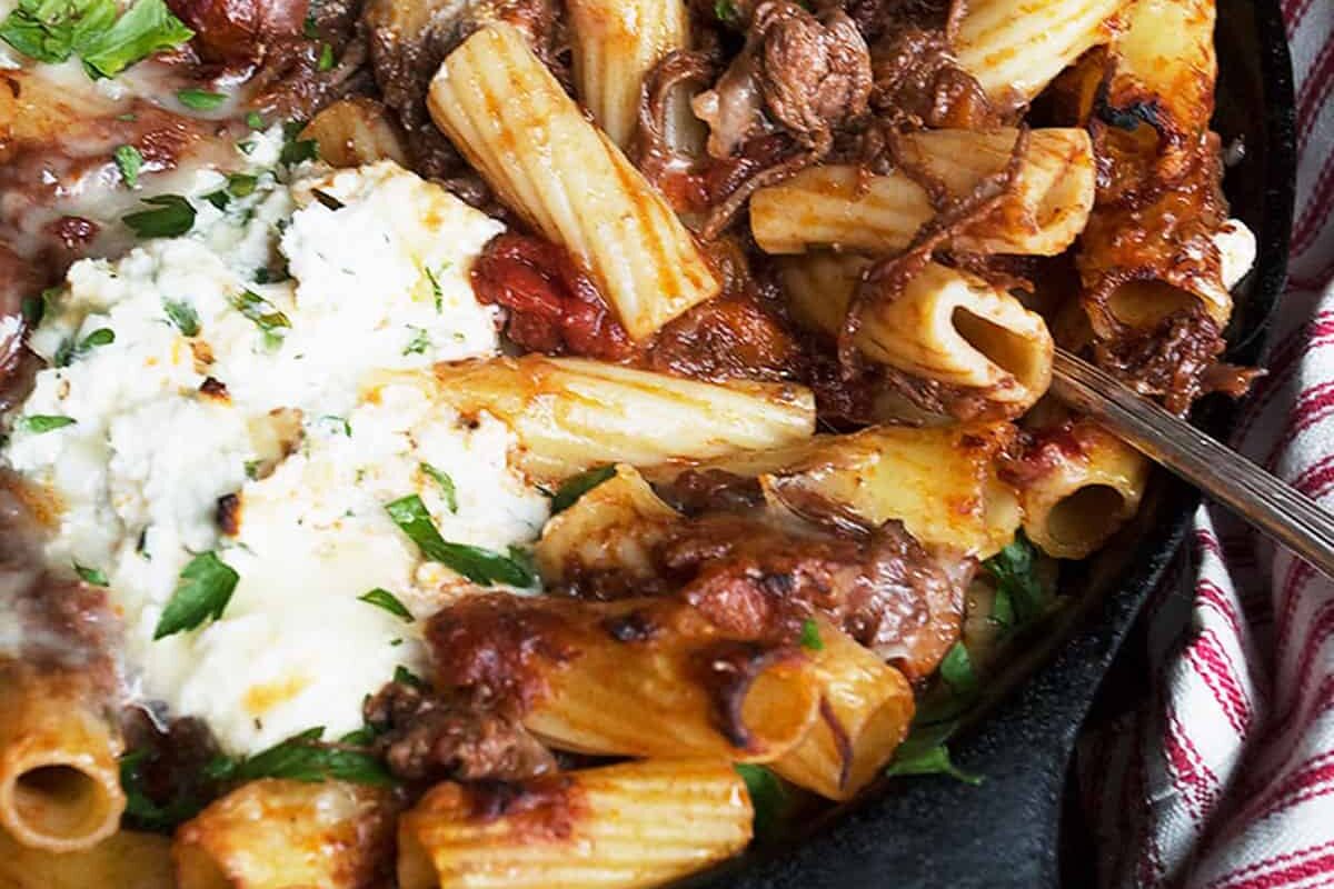 Baked Rigatoni with SlowCooked Brisket Ragu and Ricotta
