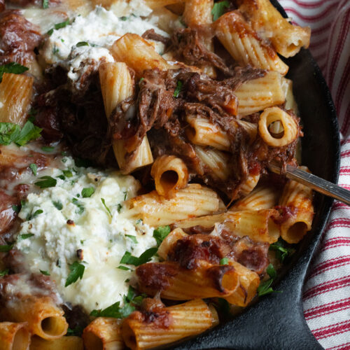 Baked Rigatoni with SlowCooked Brisket Ragu and Ricotta