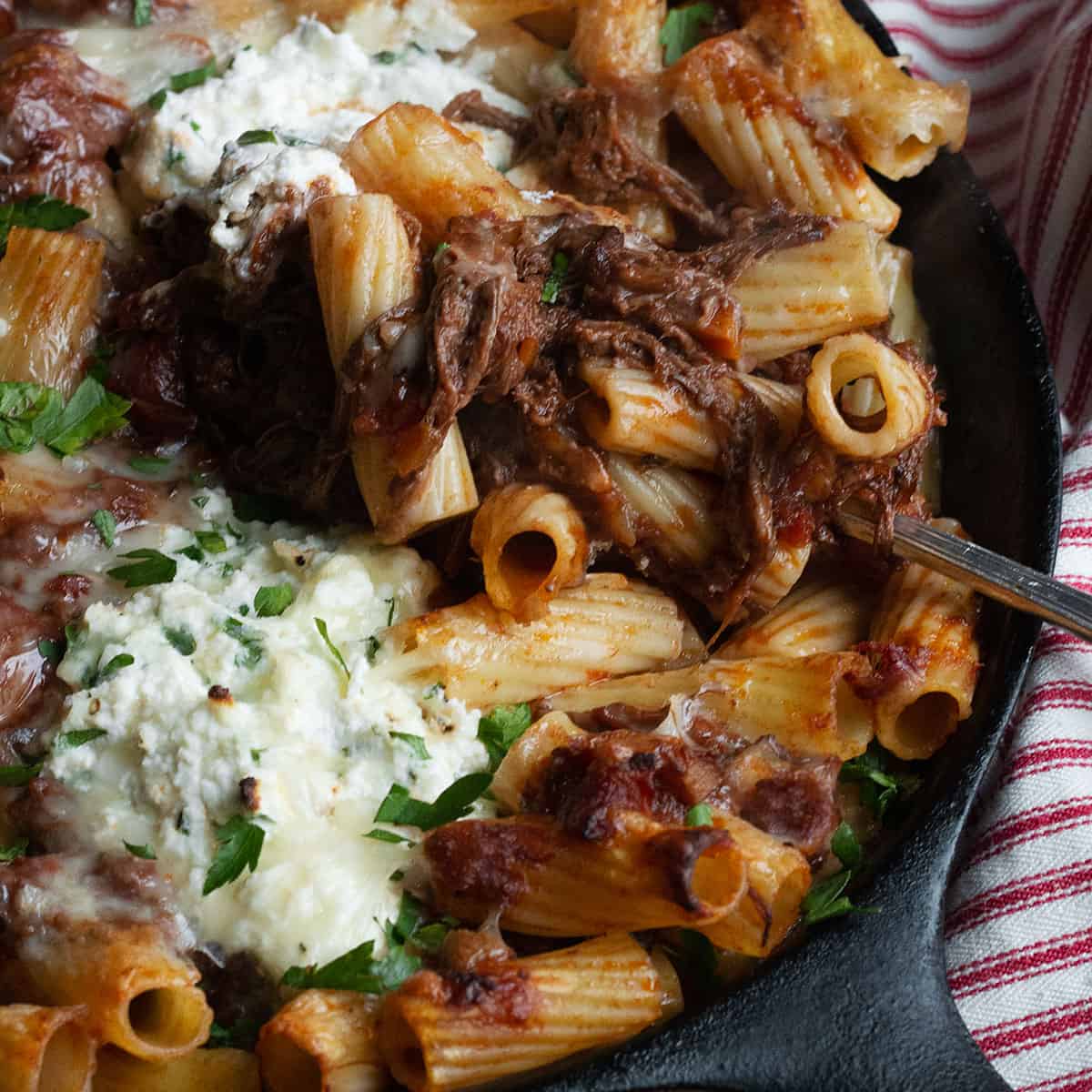 Baked Rigatoni with SlowCooked Brisket Ragu and Ricotta
